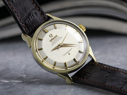 Omega Constellation Automatic No-Date 167005 Steel Gold - Pie Pan - Silver Dial - Spider Lugs - 1964