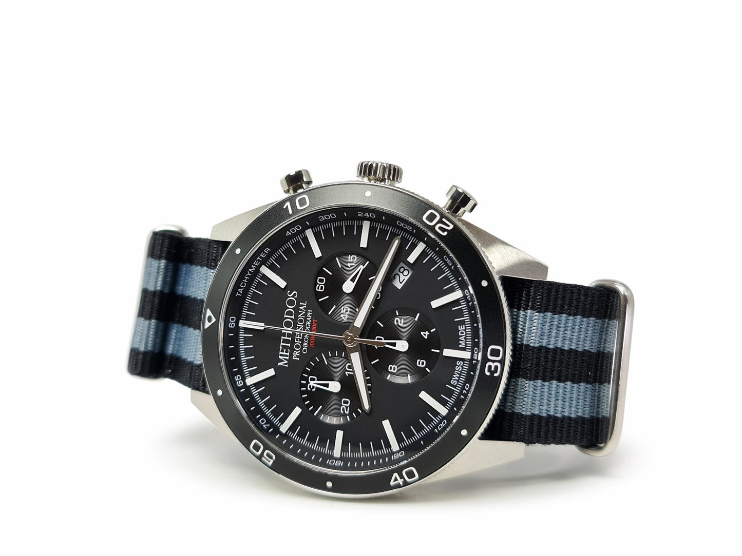 Methodos Professional Chronograph – Black Dial – NATO Strap